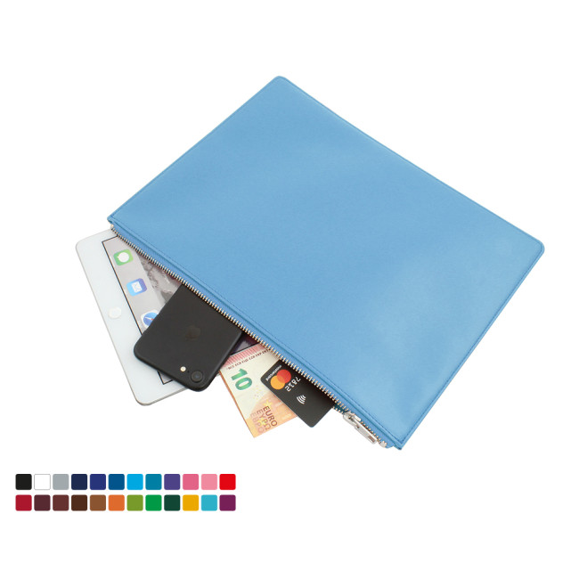 Custom Printed Colours Large Zipped Pouch In Belluno Vegan PU - Image 2