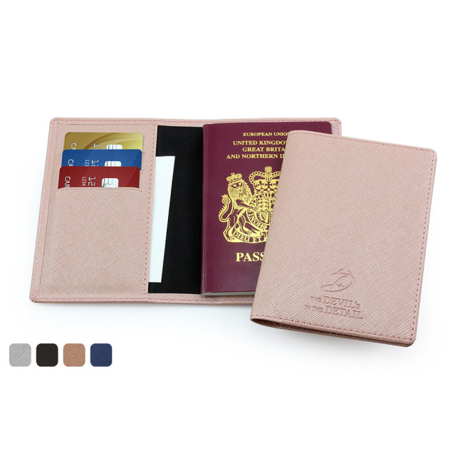 Custom Printed Deluxe Passport Wallet In Saffiano Vegan PU - Image 1