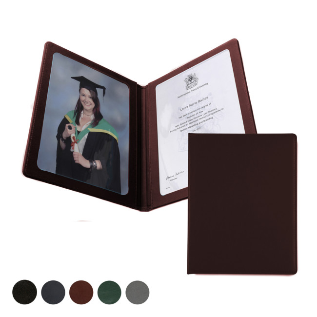 Branded Hampton Leather A4 Certificate or Price List Holder - Image 2