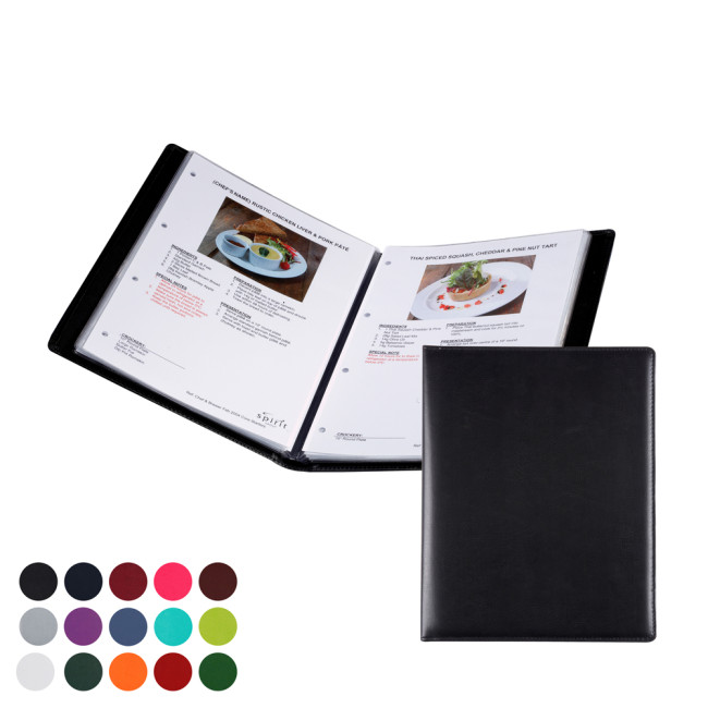 Branded A4 Information, Wine List or Menu Holder In Belluno Vegan PU