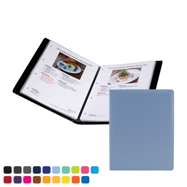 Branded A4 Information, Wine List or Menu Holder In Soft Touch Vegan Torino PU