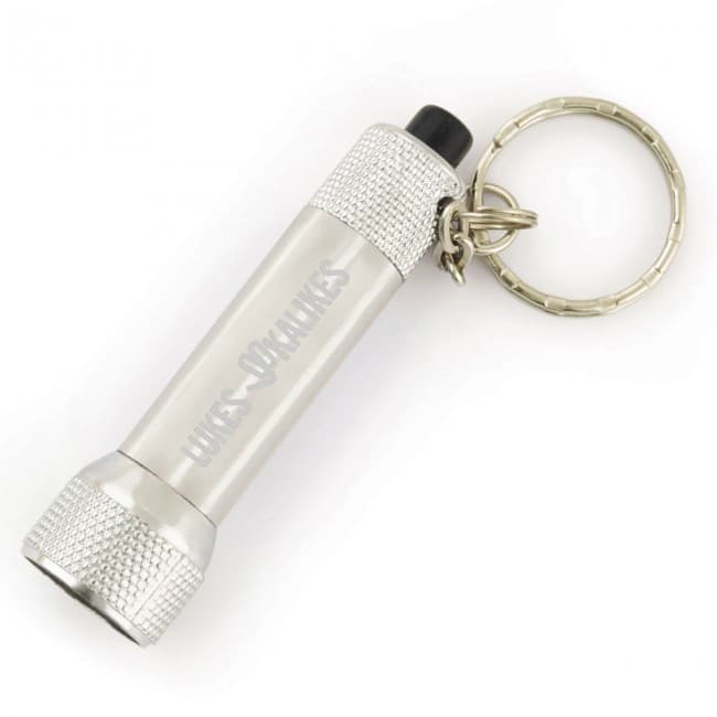 Branded LED Metal Torch Keyring - Image 1