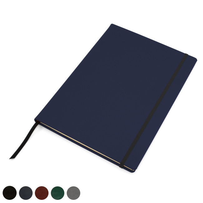 Custom Printed Hampton Leather A4 Casebound Notebook With Elastic Strap - Image 2