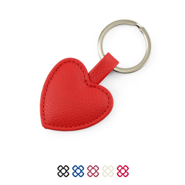 Custom Printed Heart Shaped key Fob In Recycled Como - Image 2