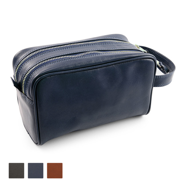 Custom Printed Accent SandRingham Nappa Leather Wash Bag