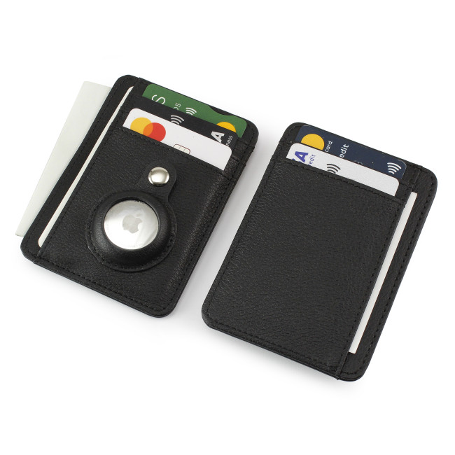 Custom Printed RFID AirTag Wallet In Black Porto