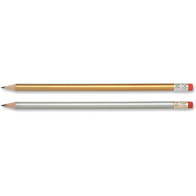 Custom Printed Bg Pencils Gold & Silver