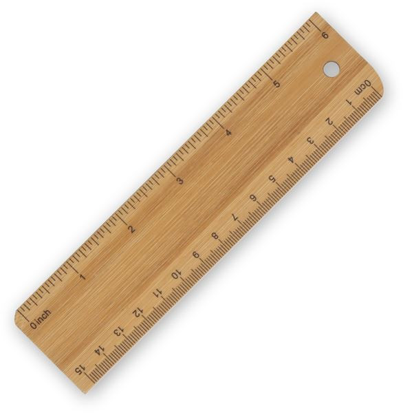 Branded Bamboo Ruler 15cm/6inch