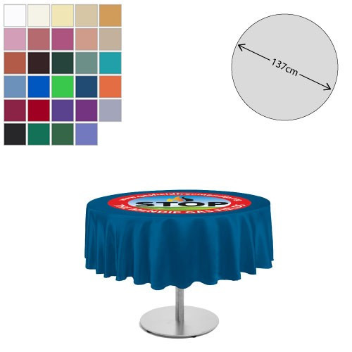 Custom Printed Premium Fabric Tablecloth Round 138cm