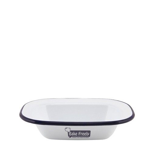 Custom Printed Enamel Oblong Pie Dish 160 X 120 X 35mm