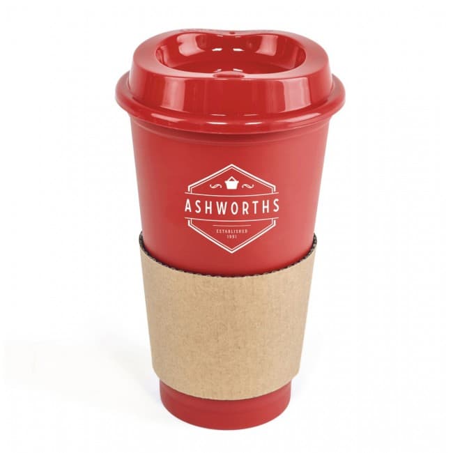 Custom Printed Café Plastic Travel Mug 500ml - Image 2