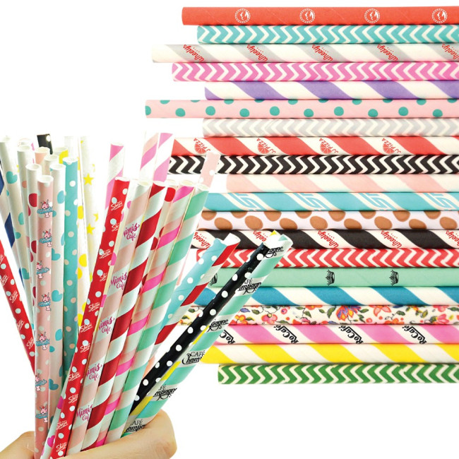 Custom Printed Biodegradable Paper Straws