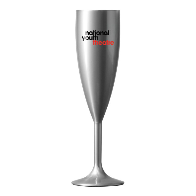 Custom Printed Reusable Silver Champagne Flute (87ml