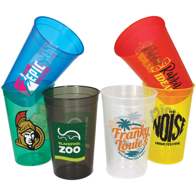 Custom Printed Plastic Translucent Stadium Cup Pint