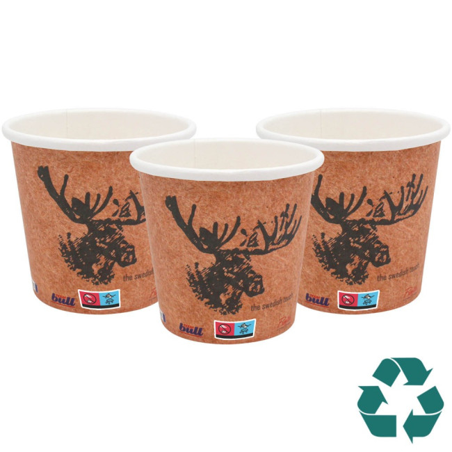 Branded Recyclable Single Wall Paper Cup Full Colour 115ml