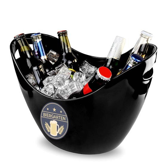 Custom Printed Black Plastic Ice Bucket 6L