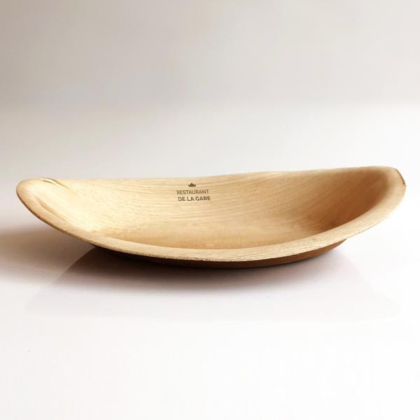 Custom Printed Ellipse Disposable Palm Leaf Bowl