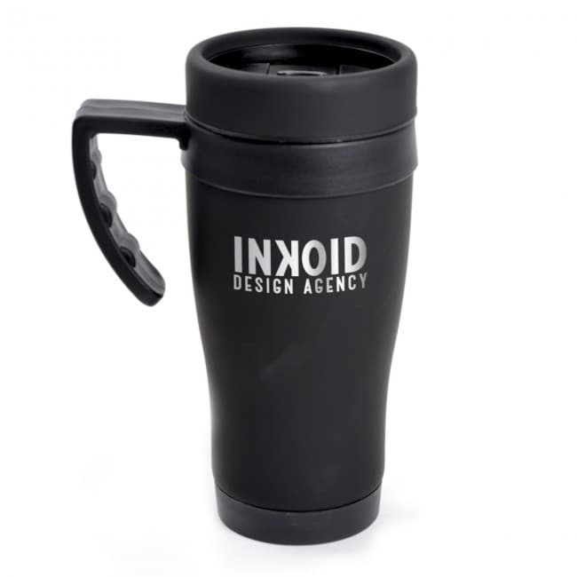 Custom Printed Oregan Black Travel Mug 450ml - Image 2