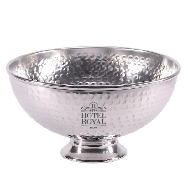 Custom Printed Dimpled Silver Punch Bowl 250mm