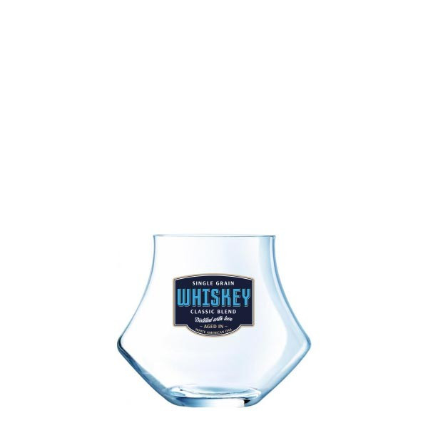 Custom Printed Open Up Warm Whisky Rocks Glass 290ml