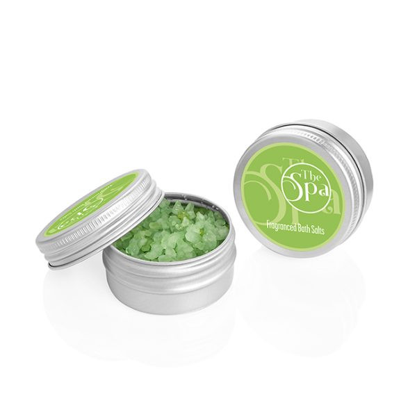 Custom Printed Mini Bath Salts / Crystals in an Aluminium Tin 20g