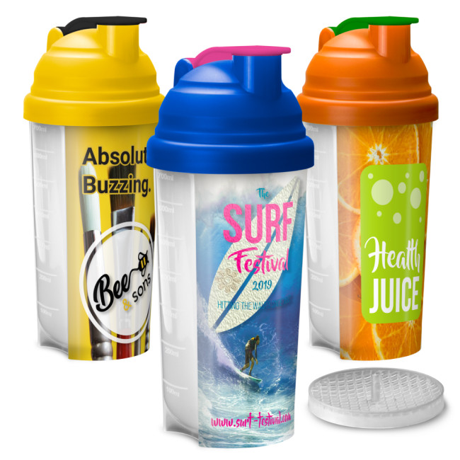 Custom Printed Plastic Gym Protein Shaker Bottle 700ml