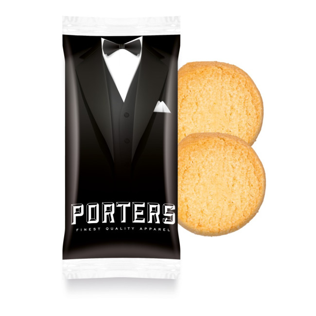 Branded Flow Wrap Mini Shortbread Biscuits x2