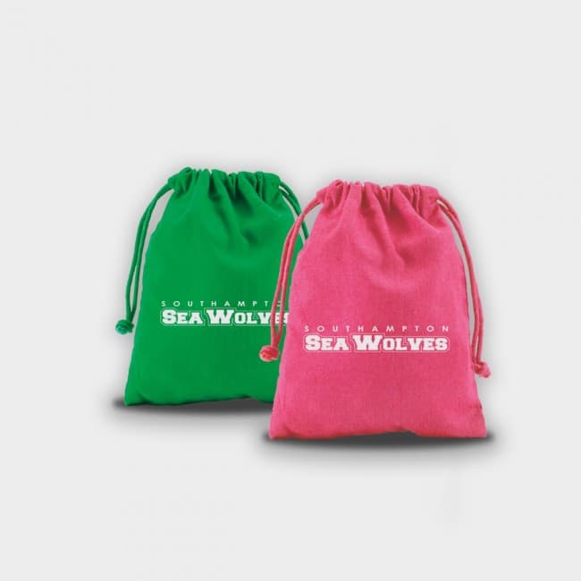 Custom Printed Green & Good Coloured Medium Drawstring Pouch - Cotton 4oz - Image 1