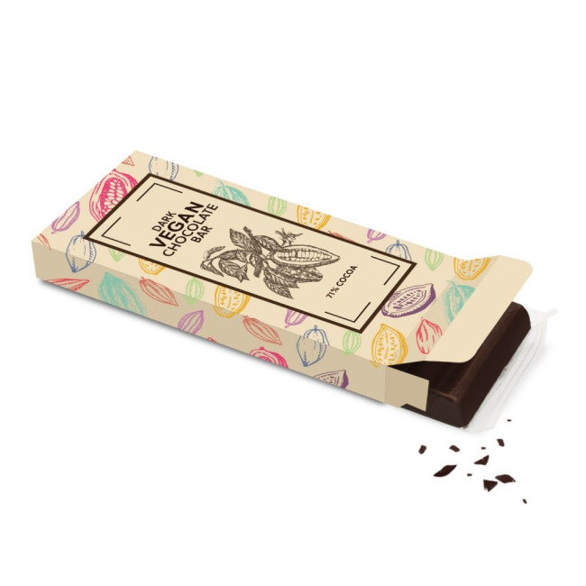 Custom Printed Eco 12 Baton Bar Box Vegan Dark Chocolate 71% Cocoa