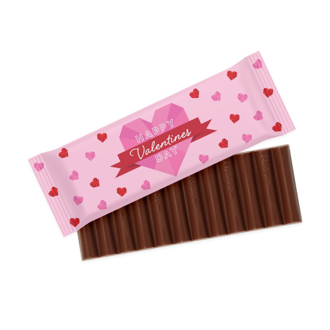 Custom Printed Valentines 12 Baton Bar Milk Chocolate 41% Cocoa