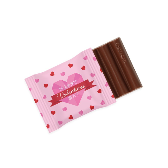 Custom Printed Valentines 3 Baton Bar Milk Chocolate 41% Cocoa