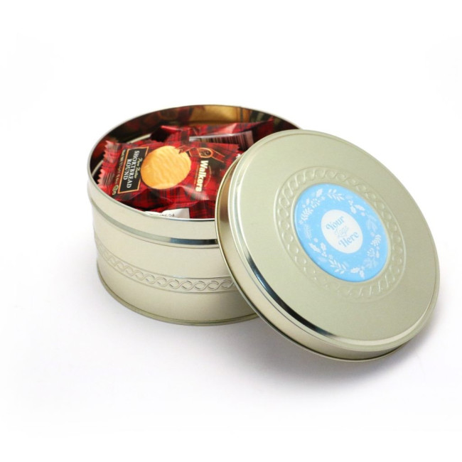 Branded Winter Gold Treat Tin Mini Shortbread Biscuits