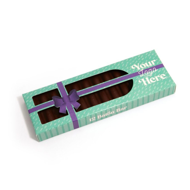 Custom Printed Winter Eco 12 Baton Bar Box Vegan Dark Chocolate Present Box 71% Cocoa