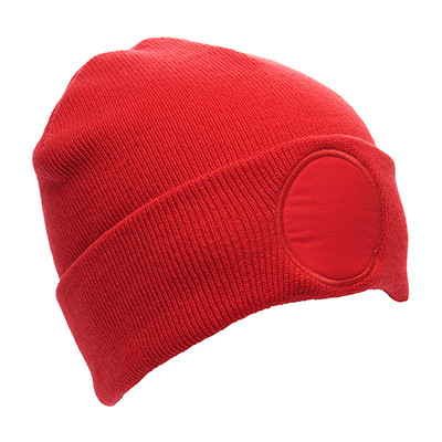 Custom Printed Circular Patched Beanie Hat - Image 3