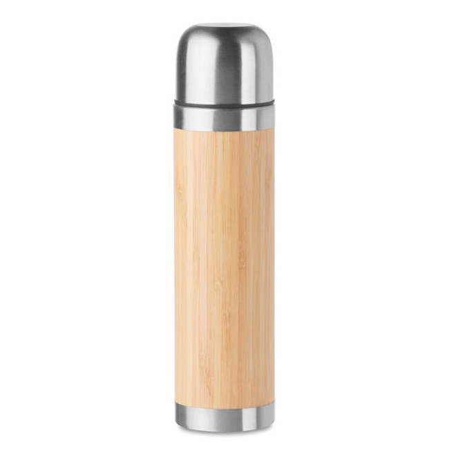 Branded Double Wall Bamboo Cover Flask 400ml