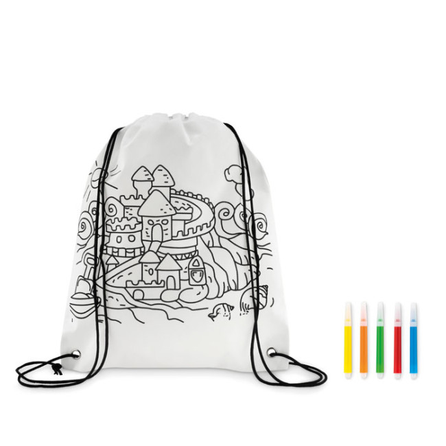 Custom Printed Non Woven Kids Bag With Pens