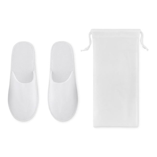 Branded Pair Of Slippers In Pouch