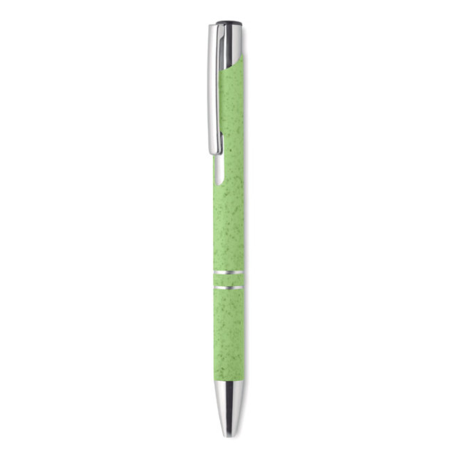 Custom Printed Wheat Straw & ABS Push Button Ballpen - Image 4