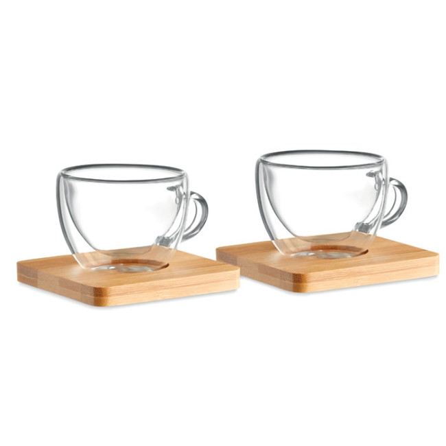 Custom Printed Set Of 2 Double Wall Espresso Glasses