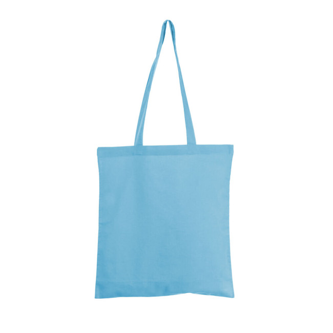 Custom Printed Light Blue Coloured Cotton Shopper