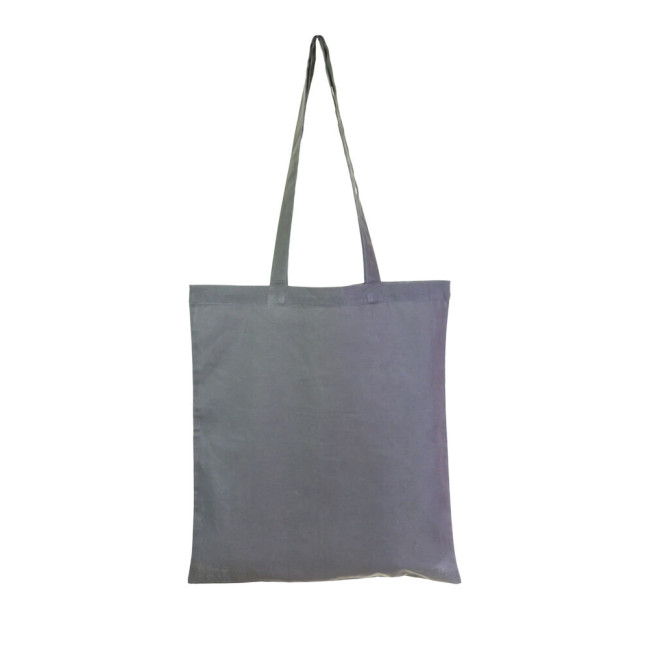 Custom Printed Grey Coloured Cotton Shopper