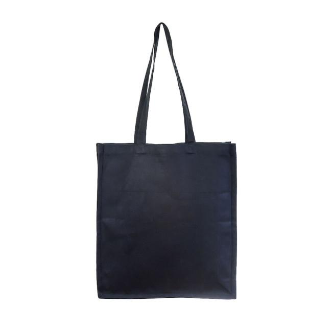 Custom Printed 7oz Black Cotton Bag With Gusset