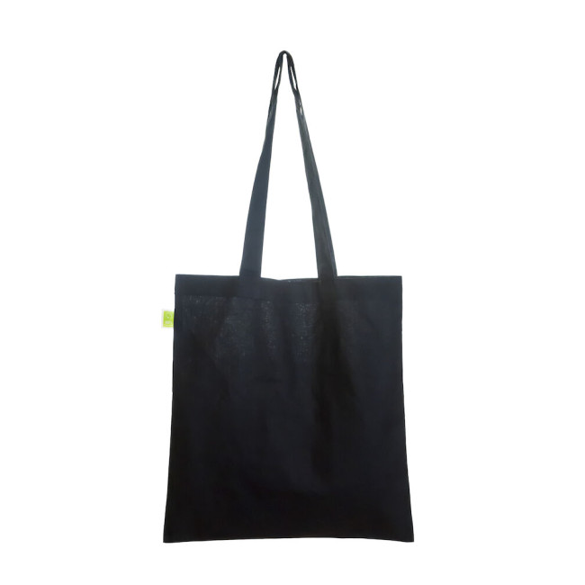 Custom Printed Eco Black Cotton Shopper