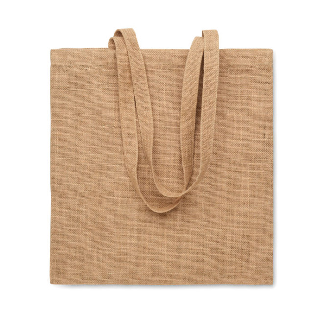 Custom Printed Jute Long Handled Shopping Bag