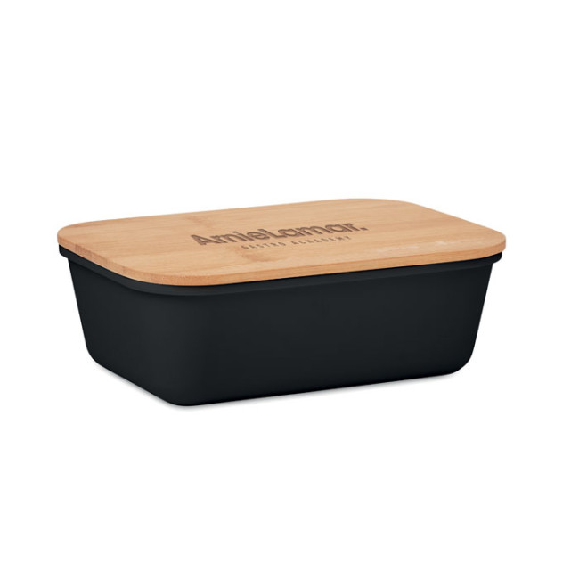 Branded Lunch Box With Bamboo Lid - Image 1