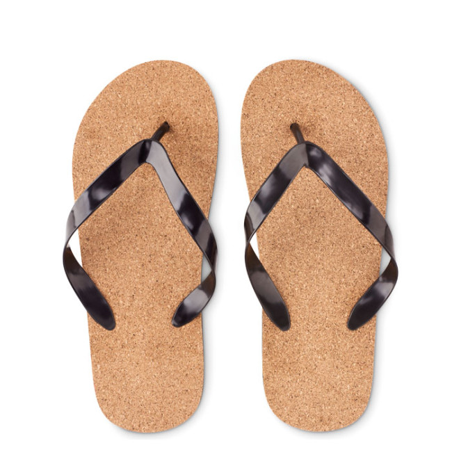 Custom Printed Cork Beach Flip Flops L