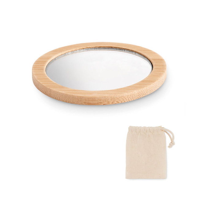 Branded Bamboo Make-Up Mirror