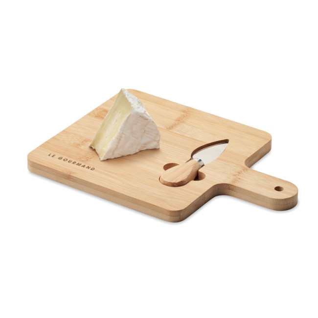 Branded Cheese Board Set In Bamboo