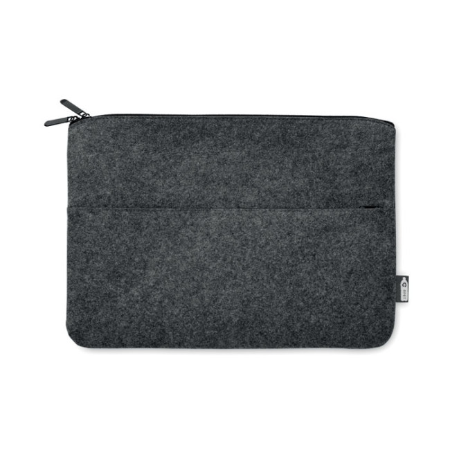 Custom Printed RPET Felt Zipped Laptop Bag - Image 2