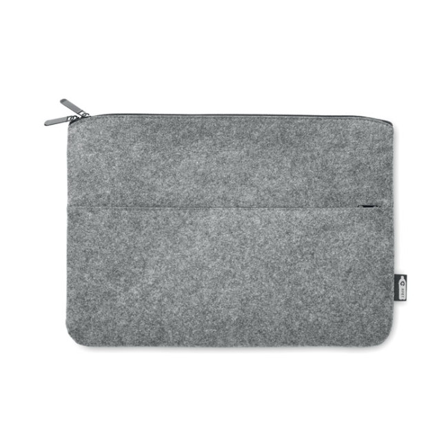 Custom Printed RPET Felt Zipped Laptop Bag - Image 1